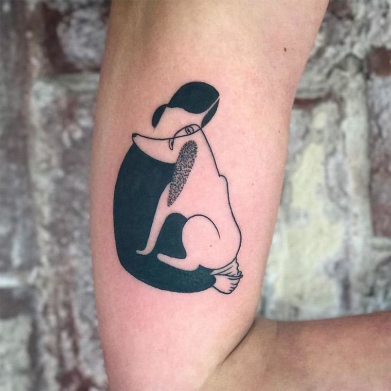 tatouage bras femme et chien