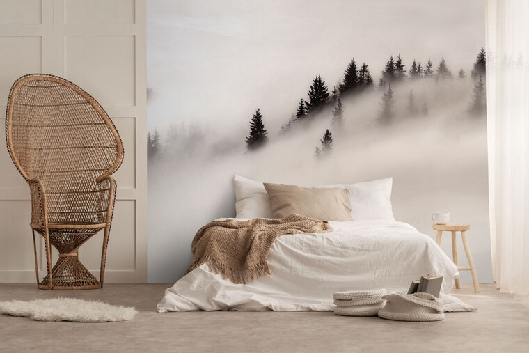 chambre coucher boheme papier peint foret