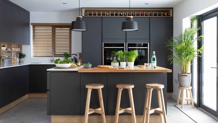 design cuisine moderne minimaliste en noir