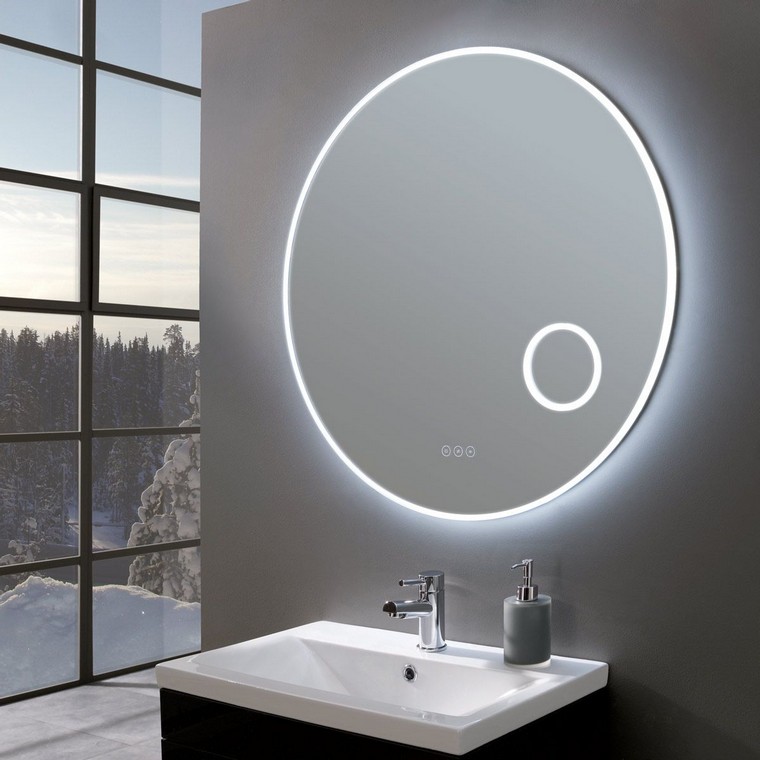 miroir rond salle de bain moderne