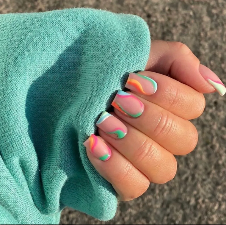 nail art couleurs neon