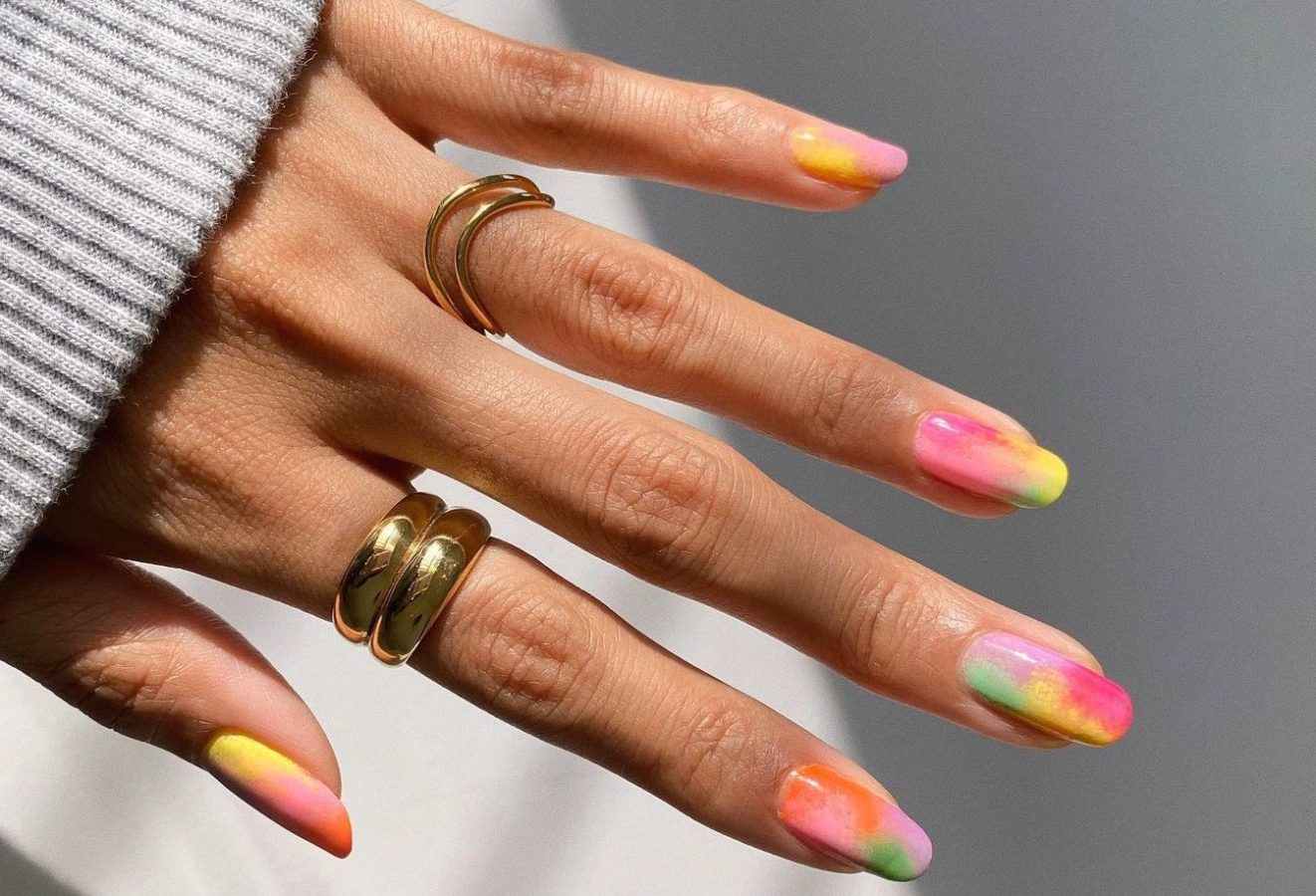 idée nail art coloré ongles gel