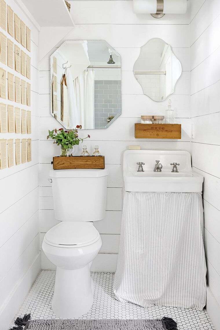 relooking toilettes minimaliste bois