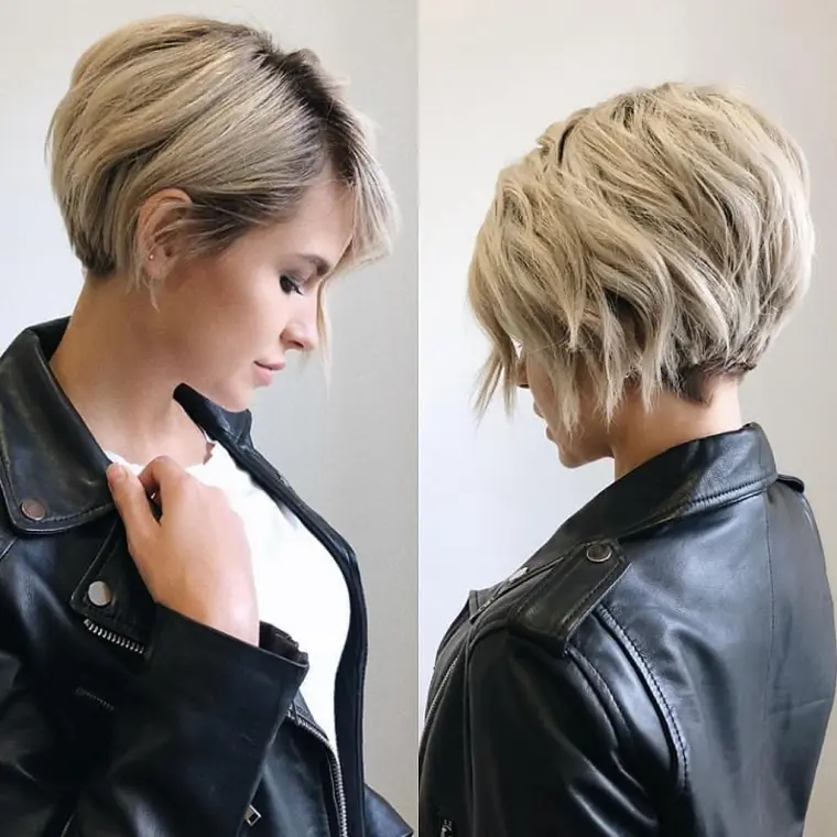 coupe carre tres court blonde
