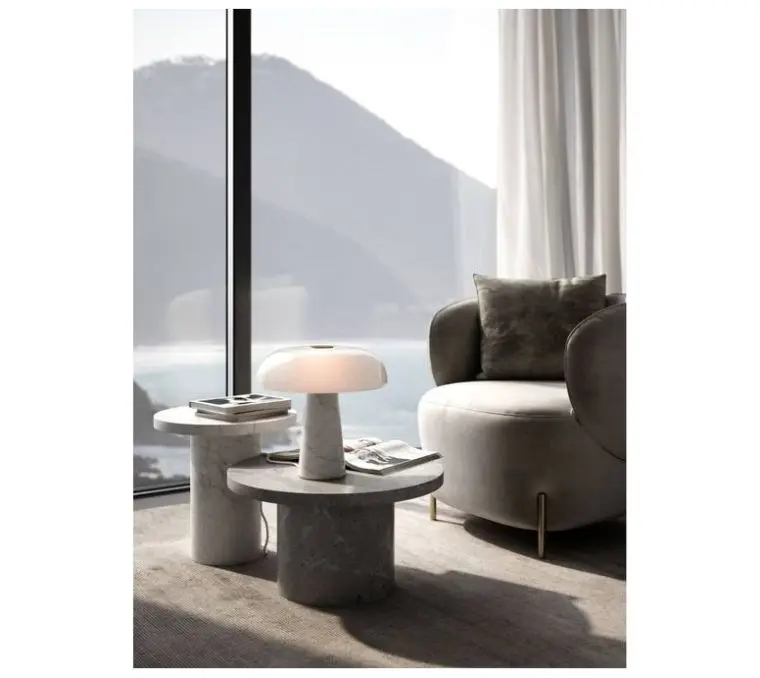 lampe de table deco style nature marbre