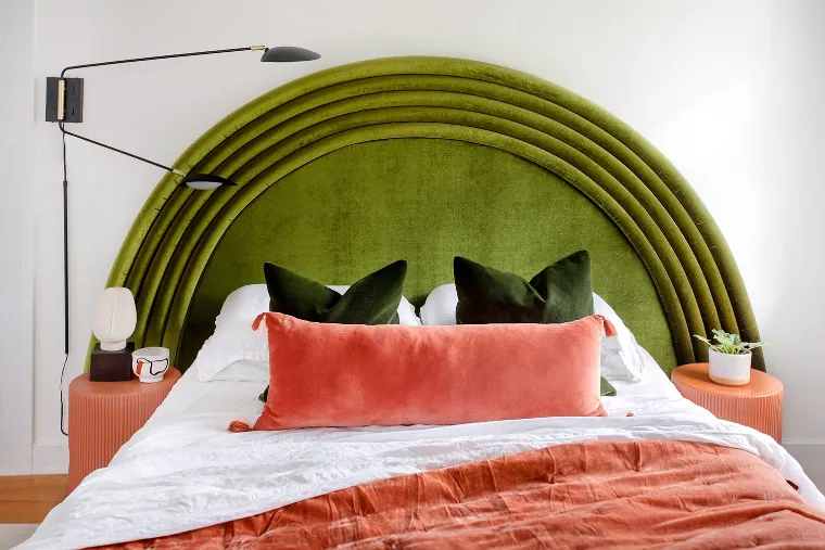 tête de lit moderne verte