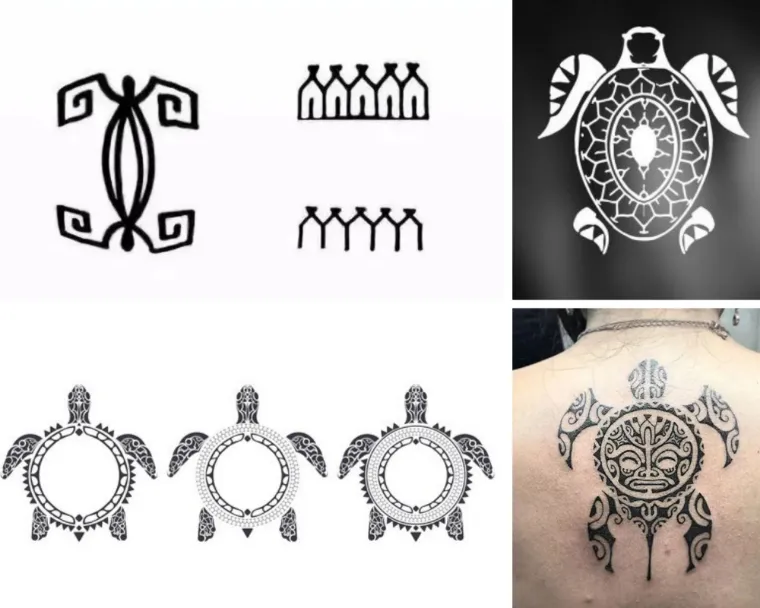 tortue symbole tatouage polynesien femme