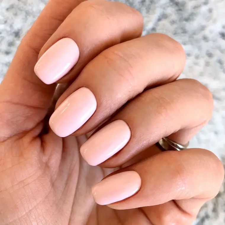 nude nail art squoval form