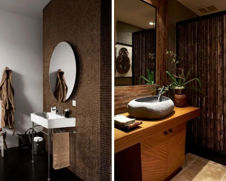 salle bain contemporaine brun