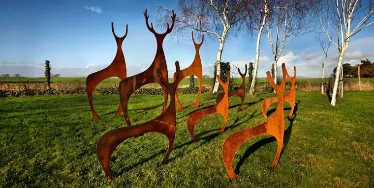 sculpture acier corten animaux