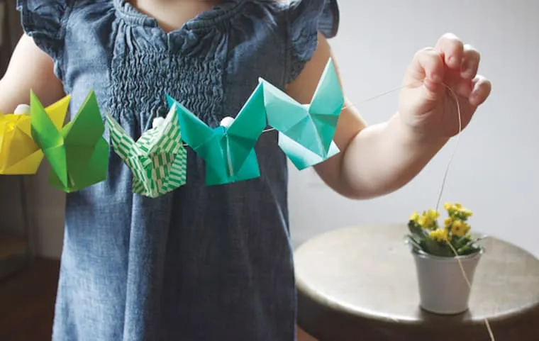 origami pâques lapin guirlande