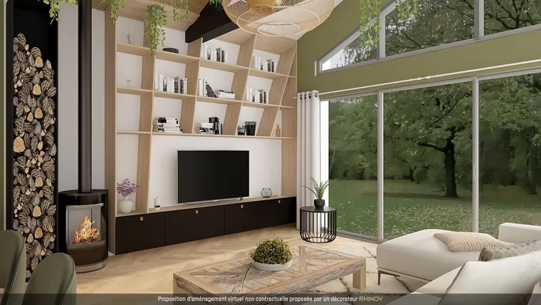 rhinov plan aménagement intérieur 3D salon scandinave