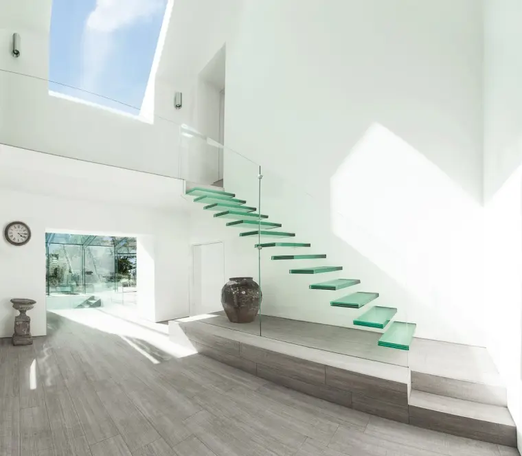 escalier contemporain verre deco interieur 