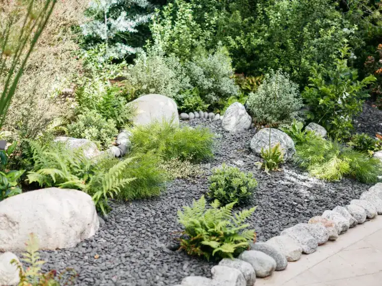 jardin avec rocher idée