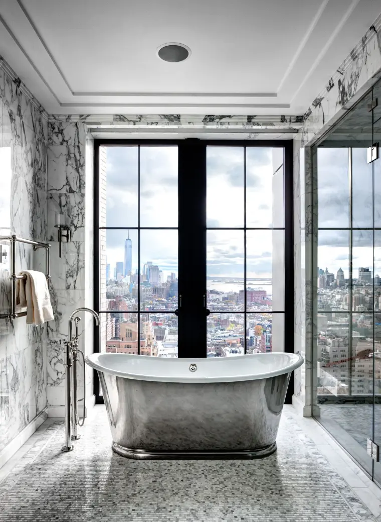 salle de bain luxueuse marbre 