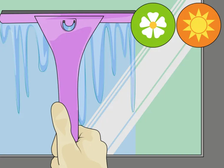 laver vitres sans traces avec raclette