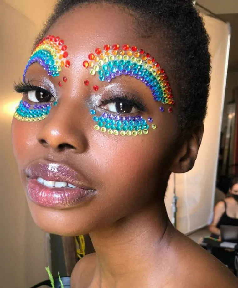 rainbow glitter makeup idea