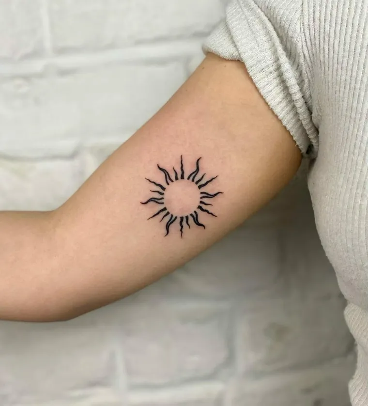 sun tattoo for women arm