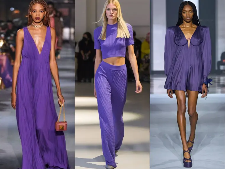 tendances mode printemps-été 2023 femme couleur violette pourpre