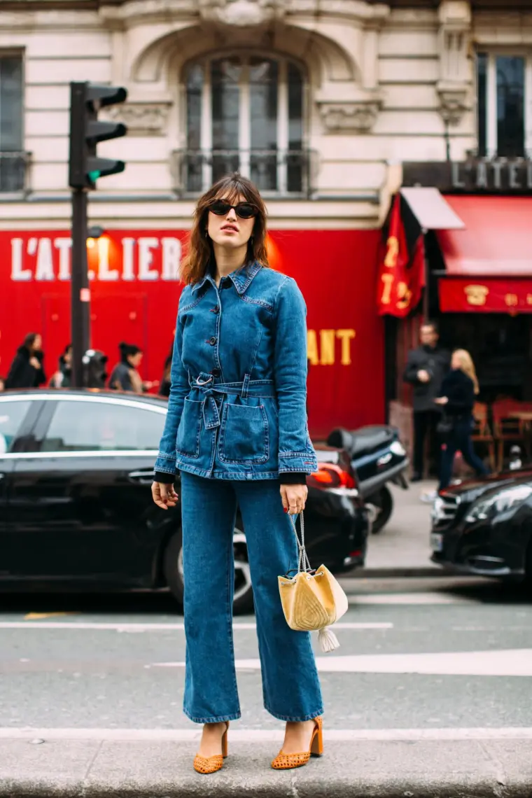 tendances street style à Paris semaine de la mode look jeans
