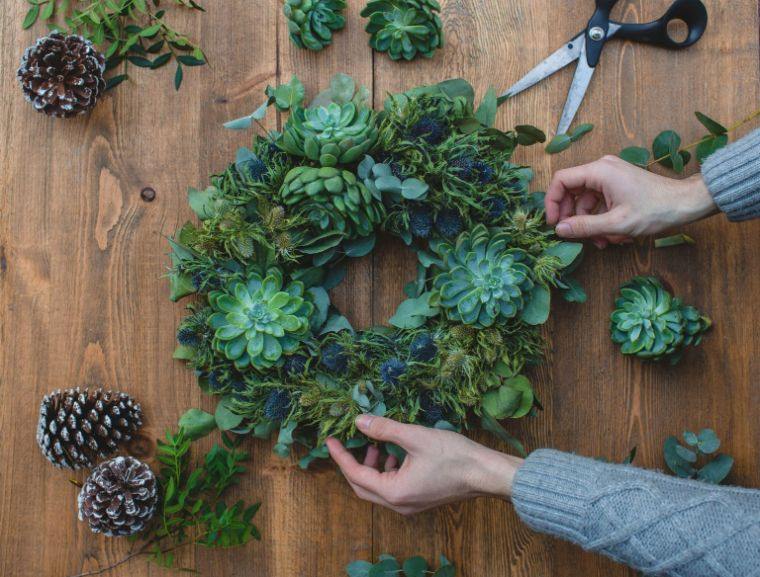 couronne plantes succulentes intérieur DIY