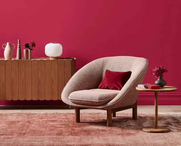 interior color trend 2023 viva magenta living room