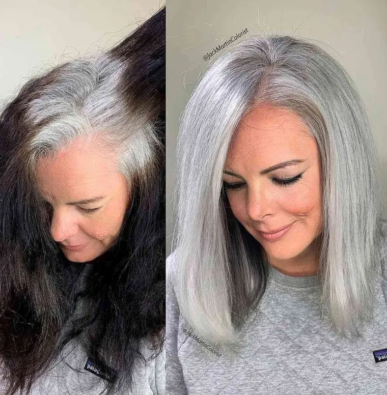 meilleure teinture pour cheveux gris femme 40 ans gris cendré