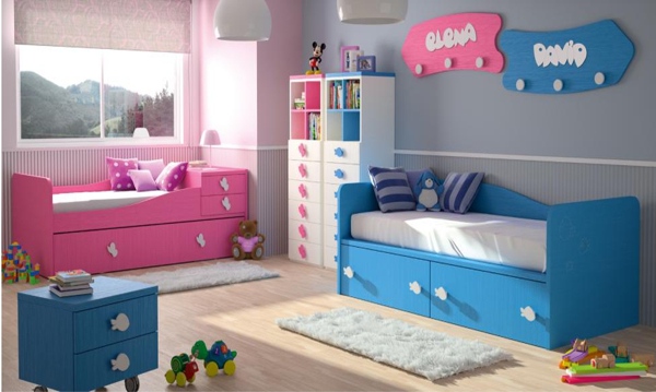 Bleu rose bebe chambre d'enfant