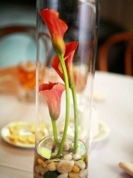 Bocal cailloux fleurs decoration