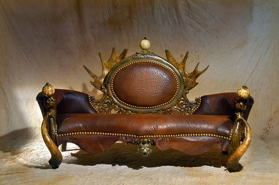 Canapé Chimeri marron foncé cuir - meubles extravagants