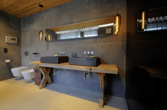 Chalet salle de bain rustique