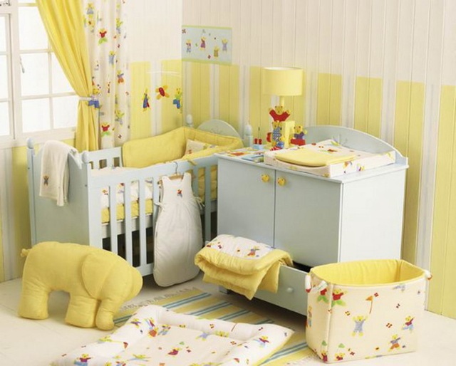Chambre du bébé et sa déco en jaune