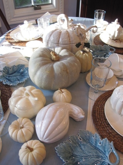 Citrouilles blanches décoration de table