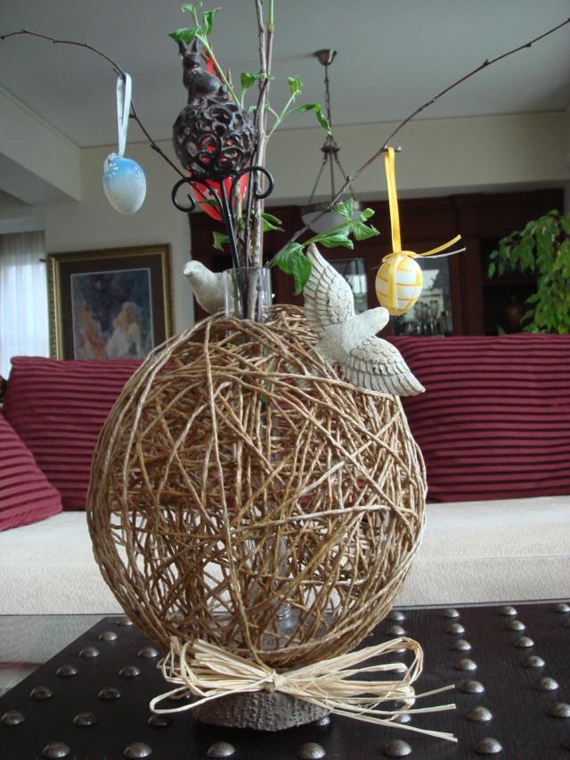 Déco de Pâques DIY vase de corde