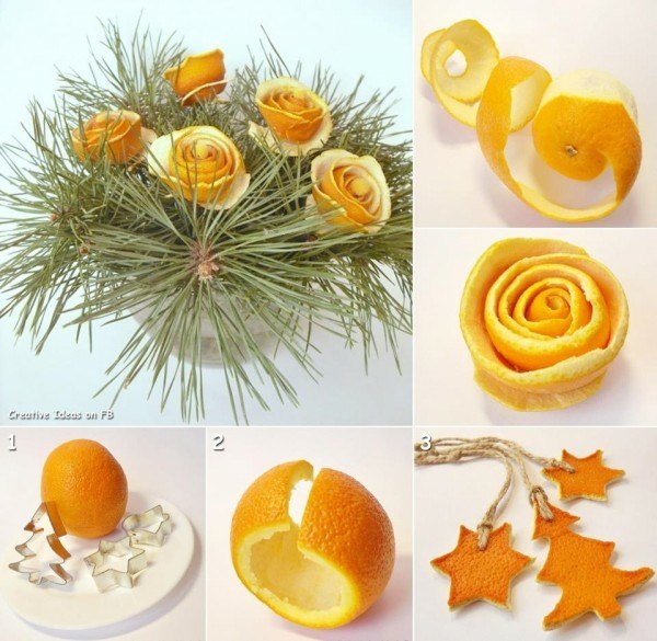 Déco Noel créative écorce orange