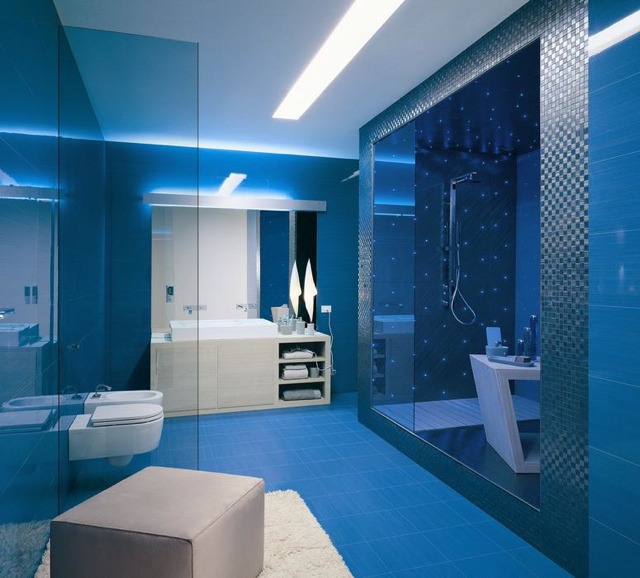 Déco salle de bain en bleu