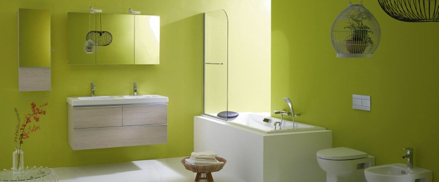 Déco salle de bain en vert