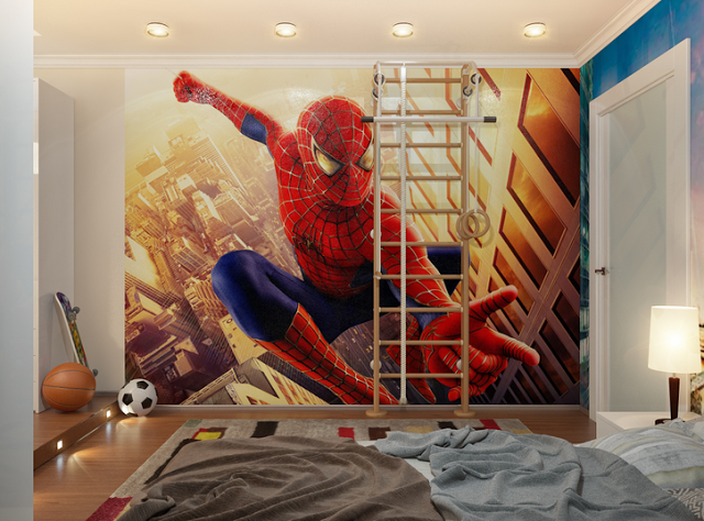 chambre garçon spiderman