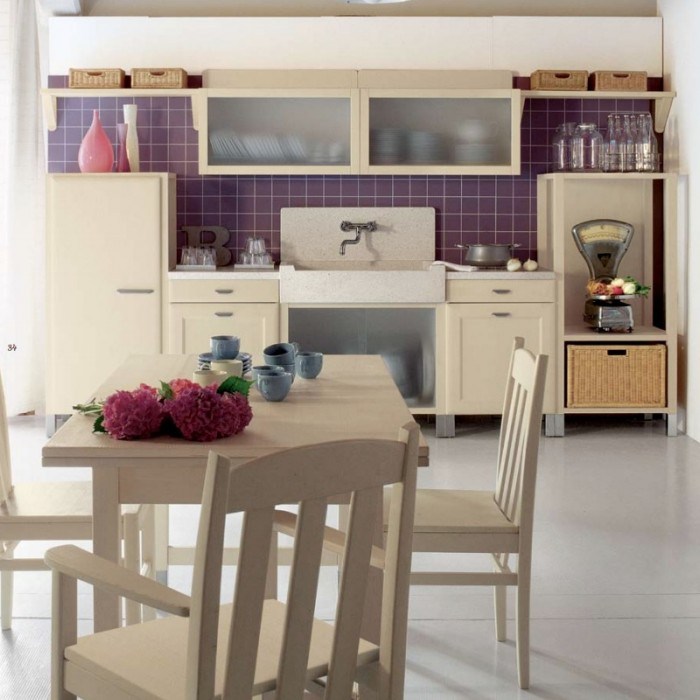 Design cuisine couleur violet chic