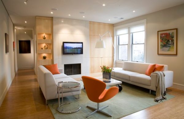 Design interieur maison chaise orange Arne Jacobsen