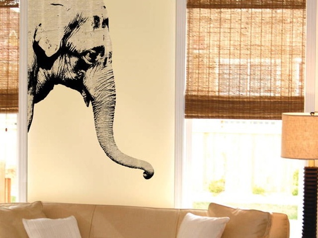 Elephant au mur du salon