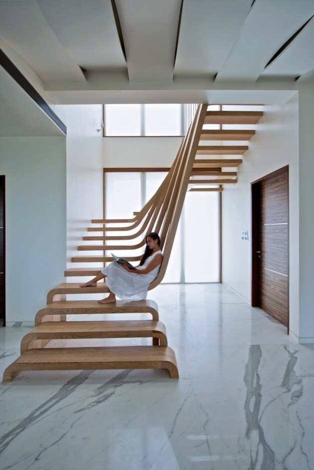 Escalier bois union marbre