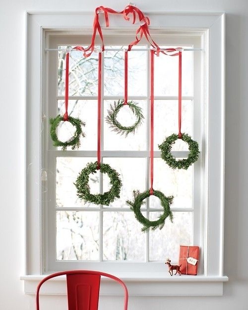 Fenêtre décorée pour Noël