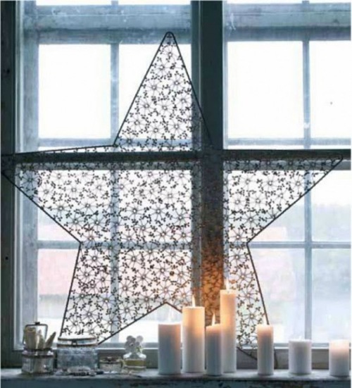 Grande étoile en décoration de la fenêtre