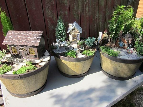 Jardins miniatures pots bois