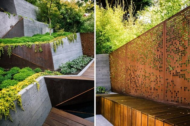 Murs en beton jardin japonais