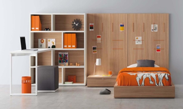 Orange gris chambre d'enfant