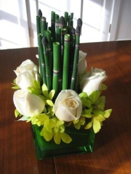 Roses bambou mariage de printemps