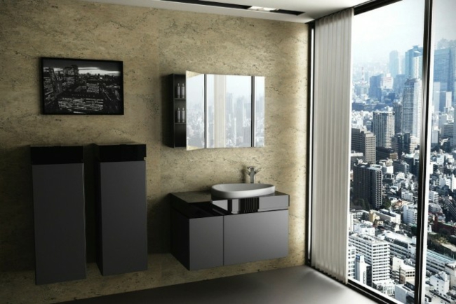 Salle de bain design moderne meubles flottants