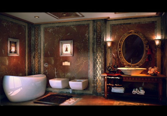 Salle de bain vieux luxe